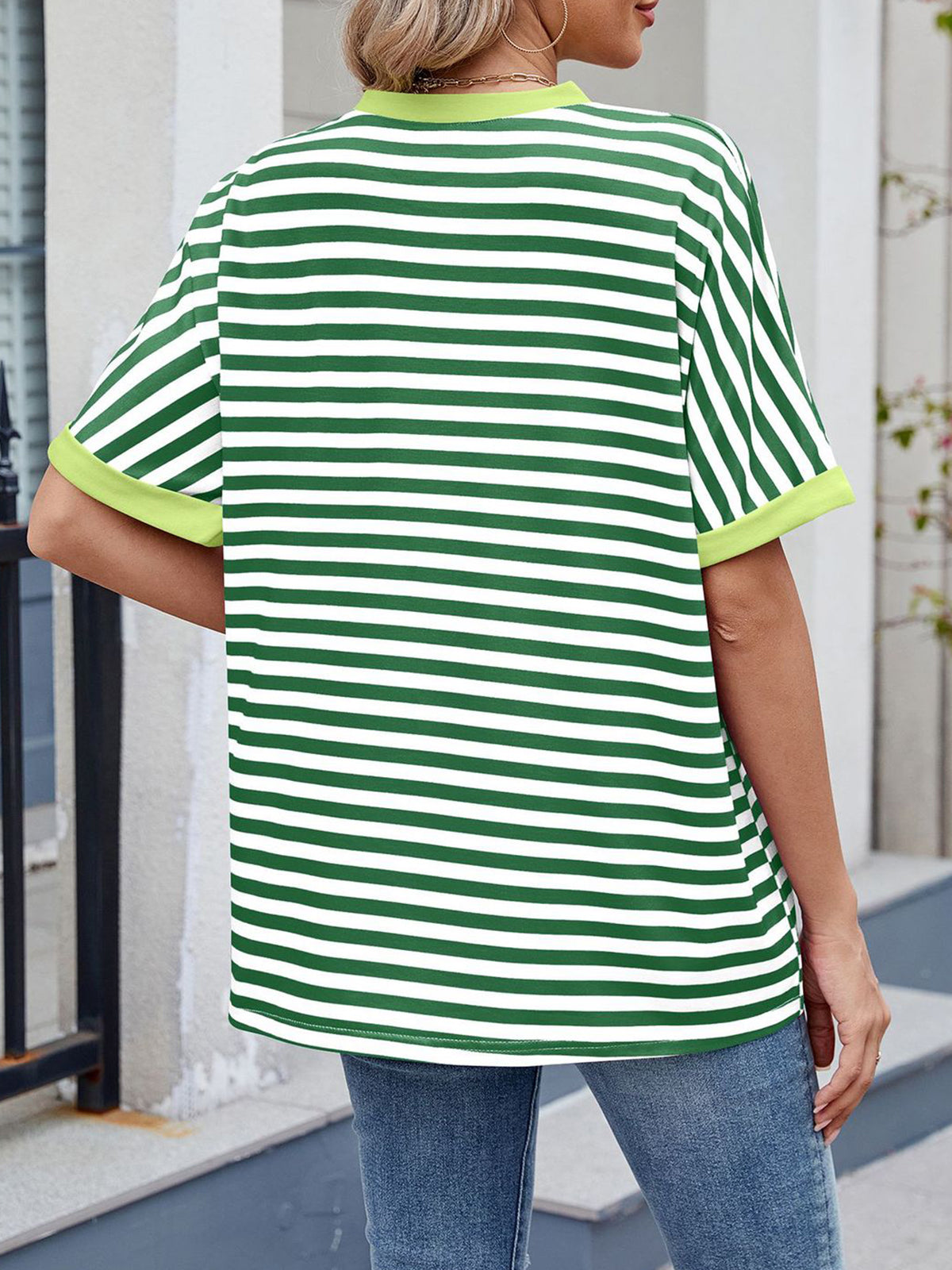 💖Women Summer Oversized Tops Striped Casual T-shirt