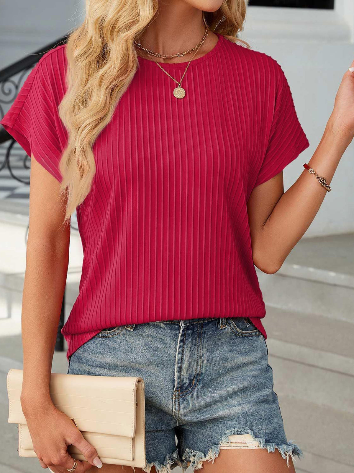✨Women Summer Classic Jacquard Stripe Tee