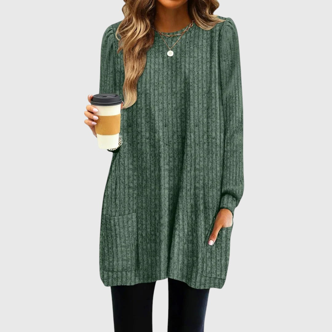 Women Fall/Winter Cozy Pocket Tunic