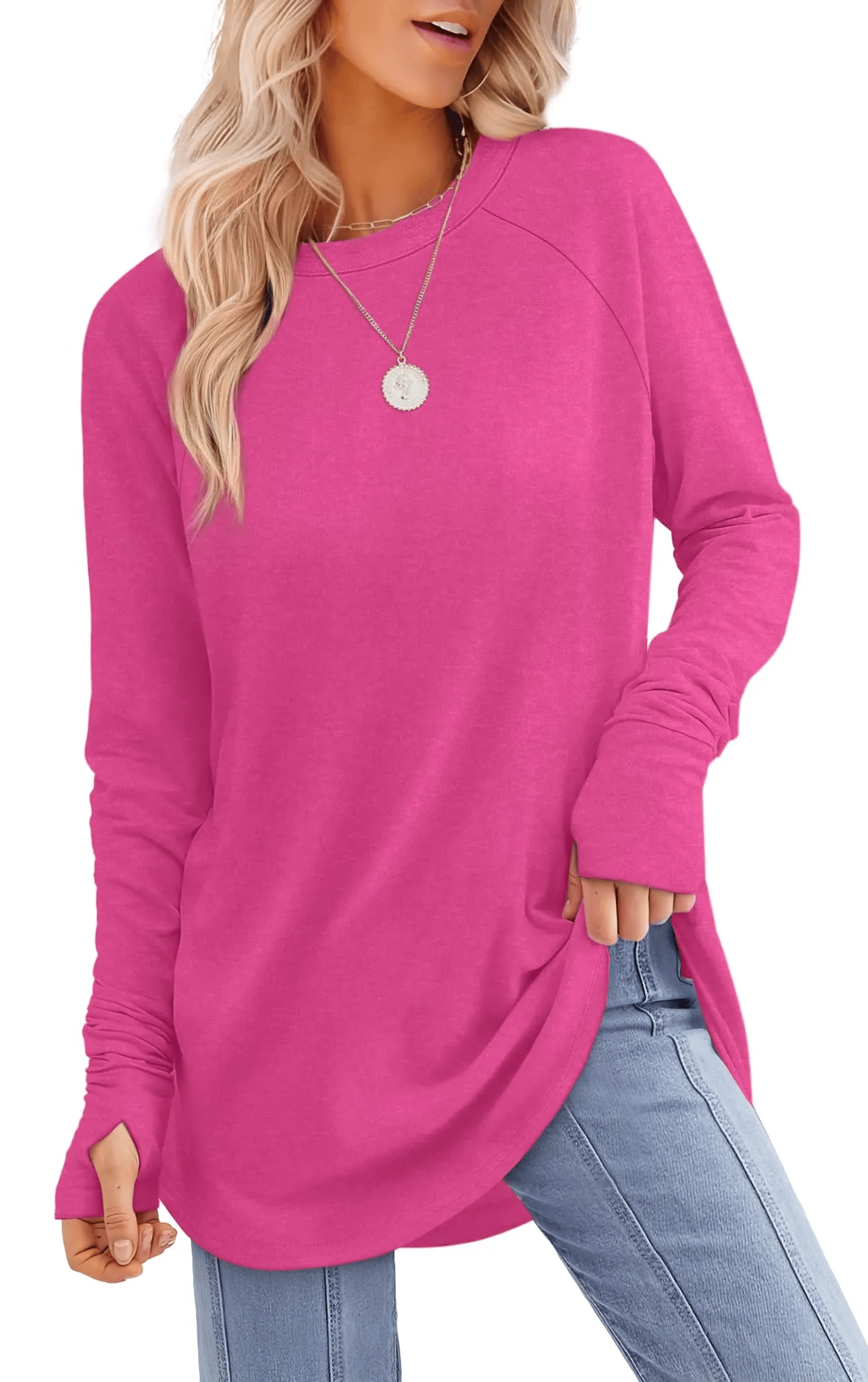 ✨Last Day 69% OFF✨Women's Long Sleeve Thumb Hole Shirts Tunic Tops to Wear with Leggings