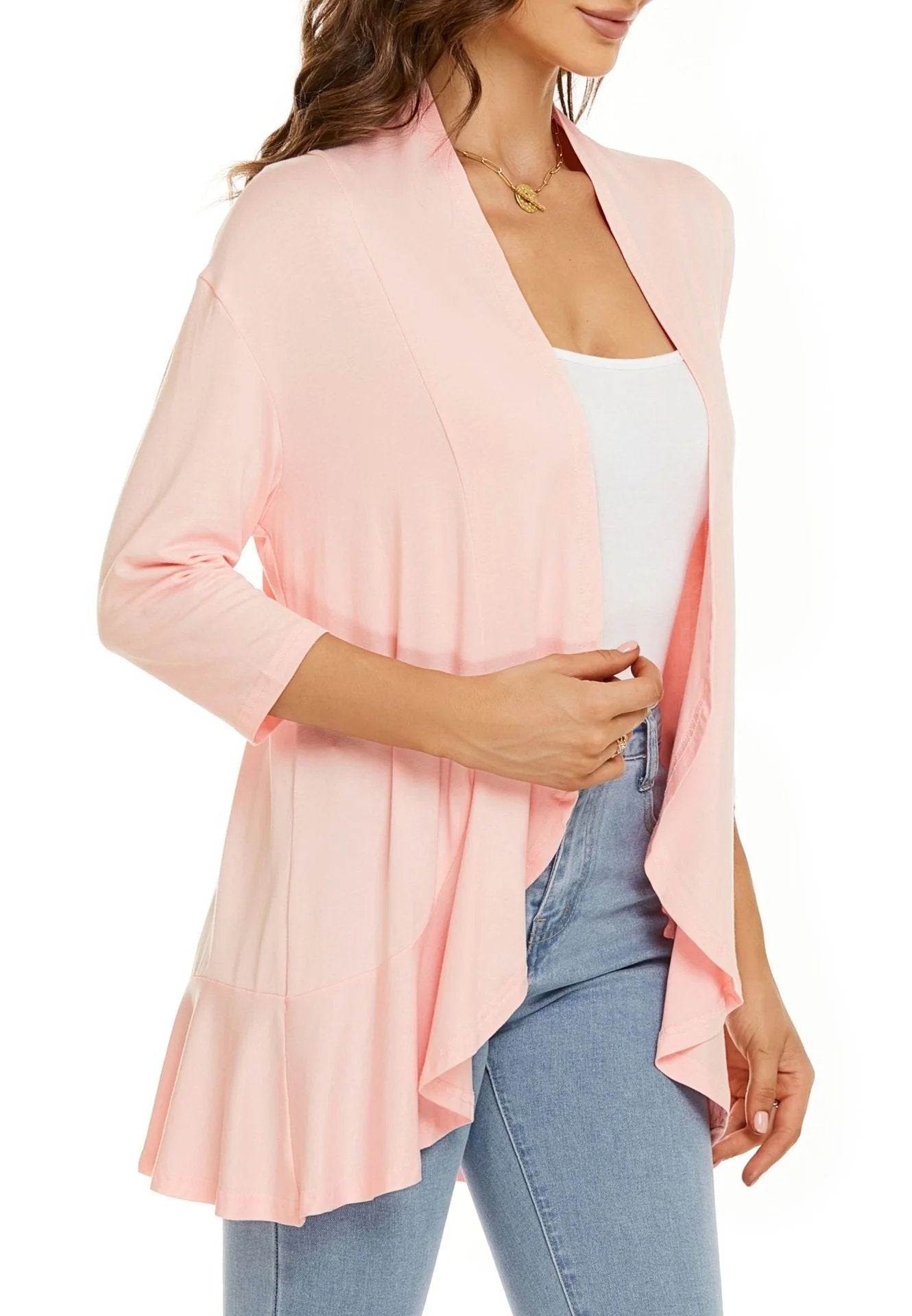 ✨Top-3 Sale Cardigan 2025✨|Women Fall/Winter Lightweight Open Front Casual Ruffle Cardigan