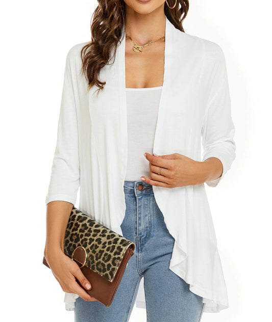 ✨Top-3 Sale Cardigan 2025✨|Women Fall/Winter Lightweight Open Front Casual Ruffle Cardigan