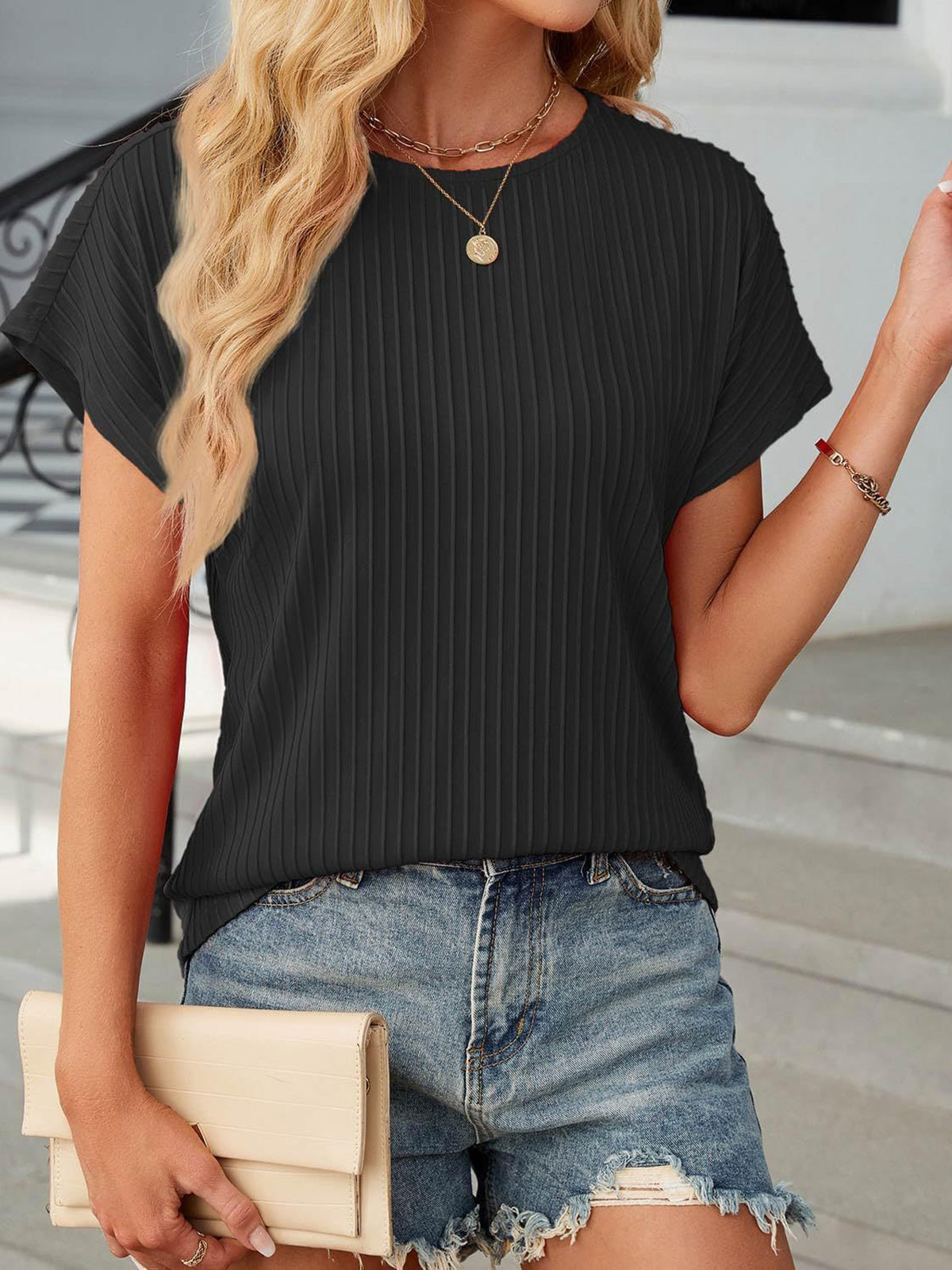 ✨Women Summer Classic Jacquard Stripe Tee