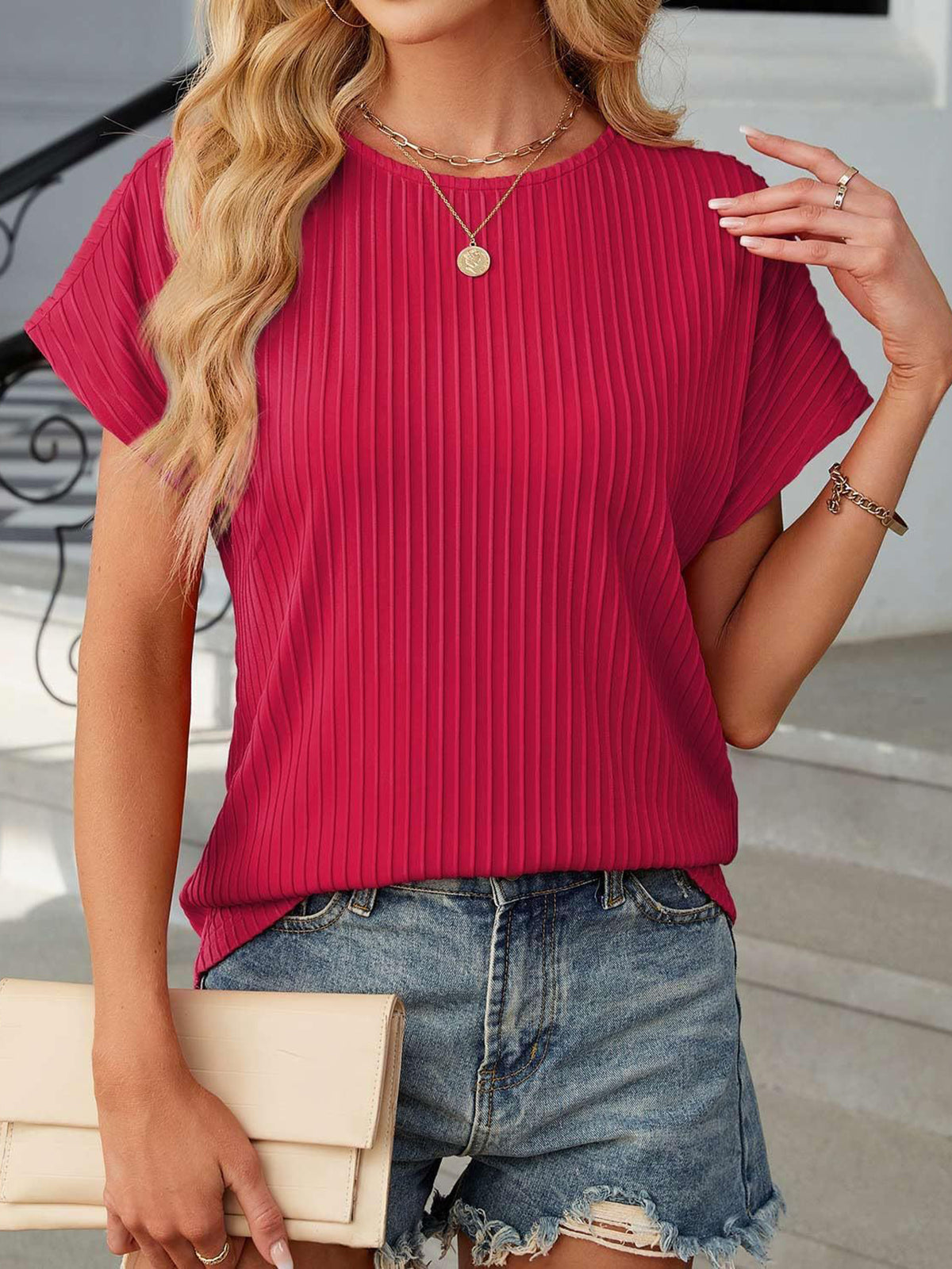 ✨Women Summer Classic Jacquard Stripe Tee
