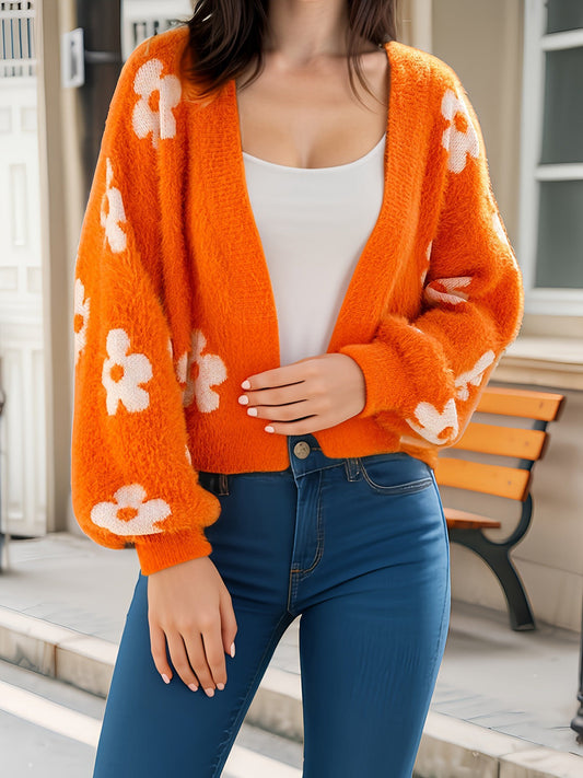 ✨Top-1 Sale Cardigan 2025✨|Women Fall/Winter Lightweight Floral Open Knit Cardigan