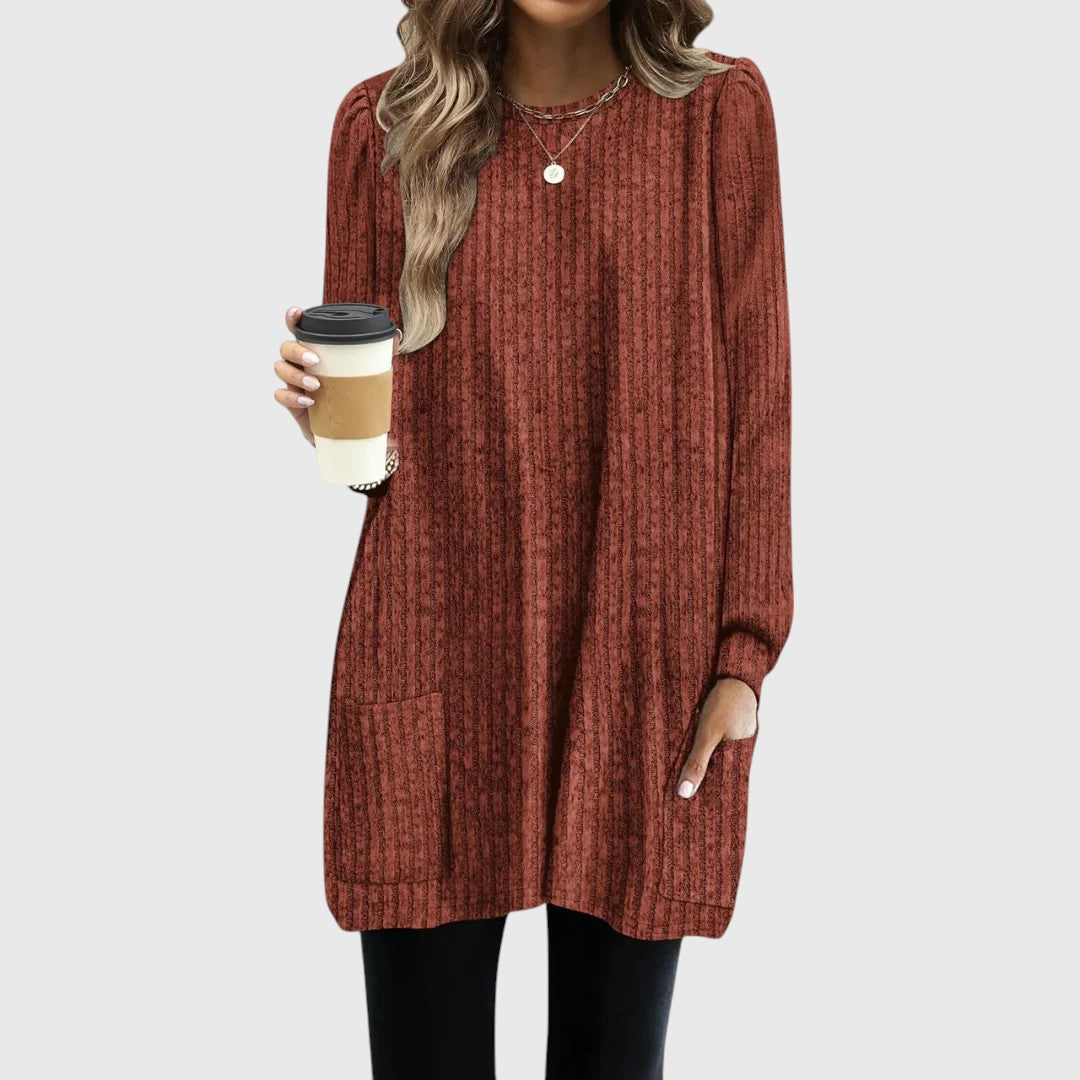 Women Fall/Winter Cozy Pocket Tunic