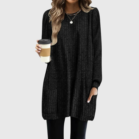 Women Fall/Winter Cozy Pocket Tunic