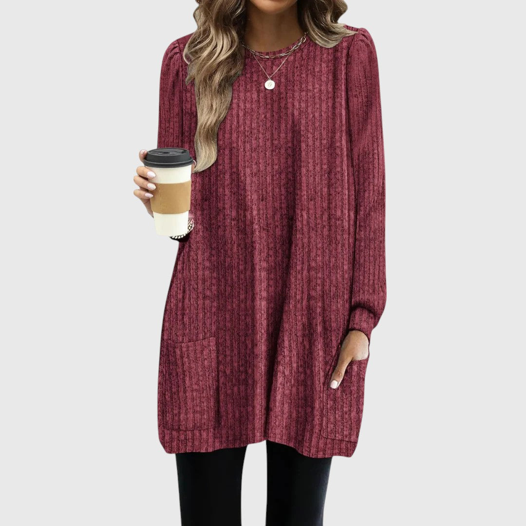 Women Fall/Winter Cozy Pocket Tunic