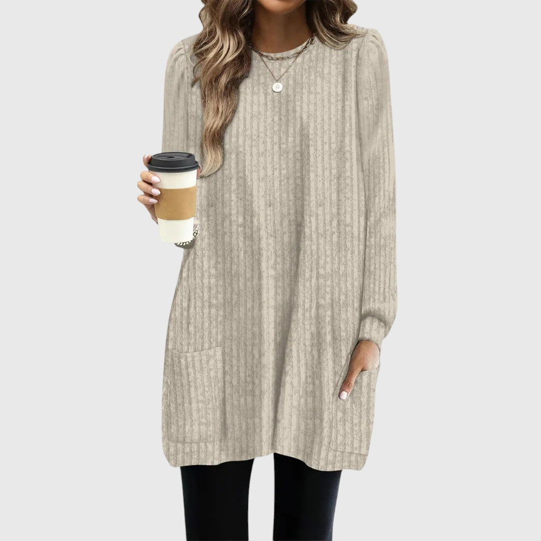 Women Fall/Winter Cozy Pocket Tunic