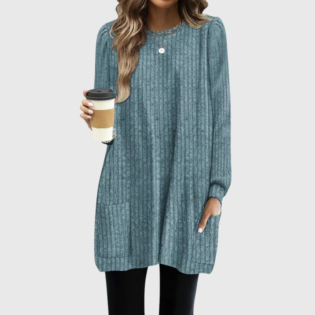 Women Fall/Winter Cozy Pocket Tunic