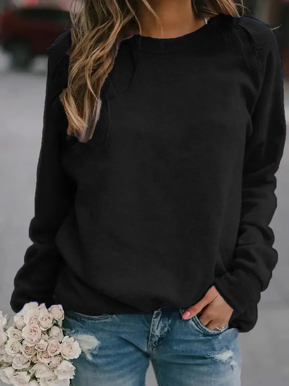 Women's Autumn/Winter Tops  Long-sleeved Crew-neck T-shirt