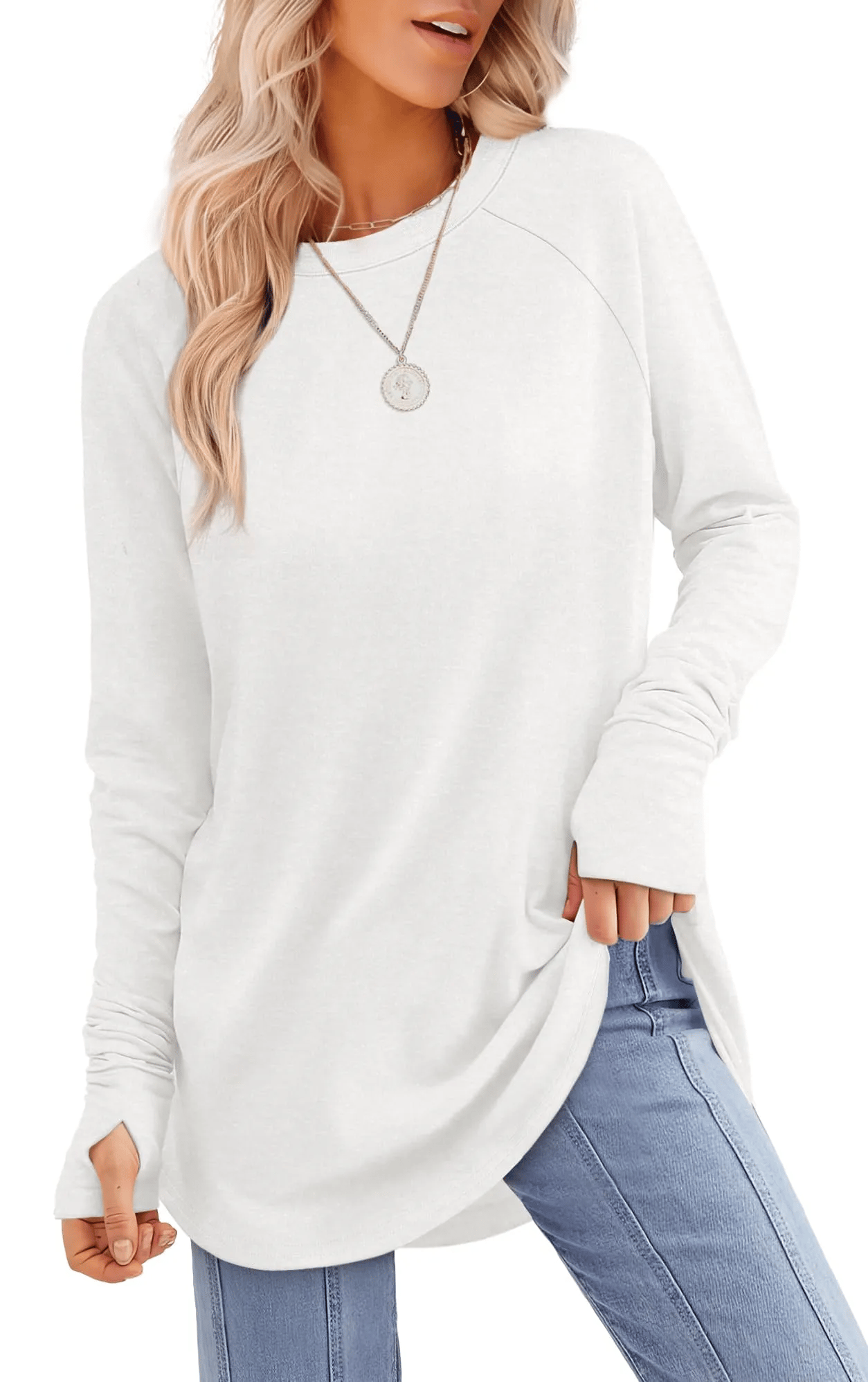 ✨Last Day 69% OFF✨Women's Long Sleeve Thumb Hole Shirts Tunic Tops to Wear with Leggings